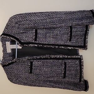 Sag Harbor Open Front Fringed Blazer